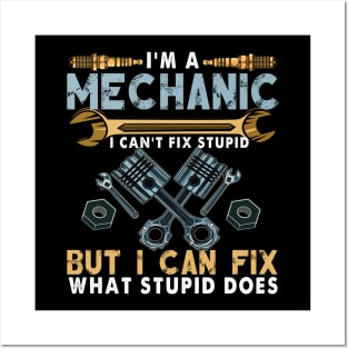 Funny Mechanic For Men Dad Car Auto Diesel Automobile Garage Posters and Art